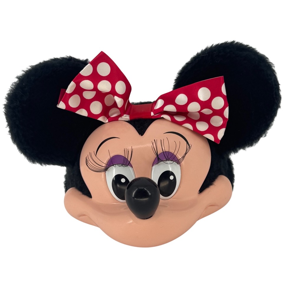 Disney Vintage Minnie Mouse Kids Snapback Trucker Hat Black 3D Face Mesh NEW